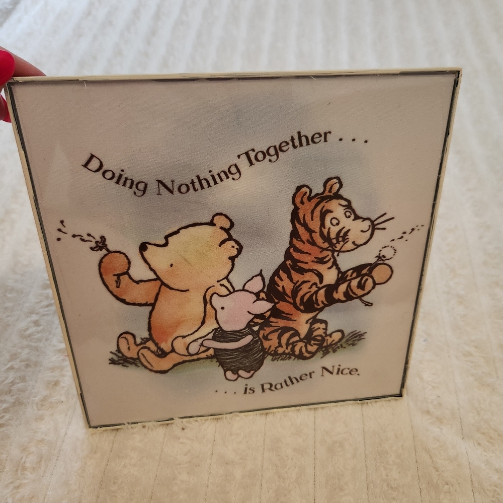 Classic Winnie the Pooh Decorative Framed Art 8"x8"